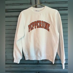Pepperdine White Champion Sweatshirt